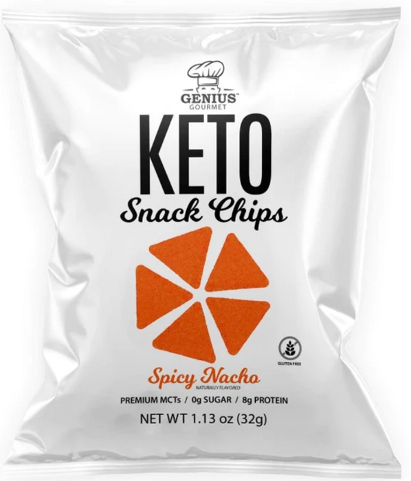 GENIUS GOURMET: Keto Chips Spicy Nacho, 1.13 oz