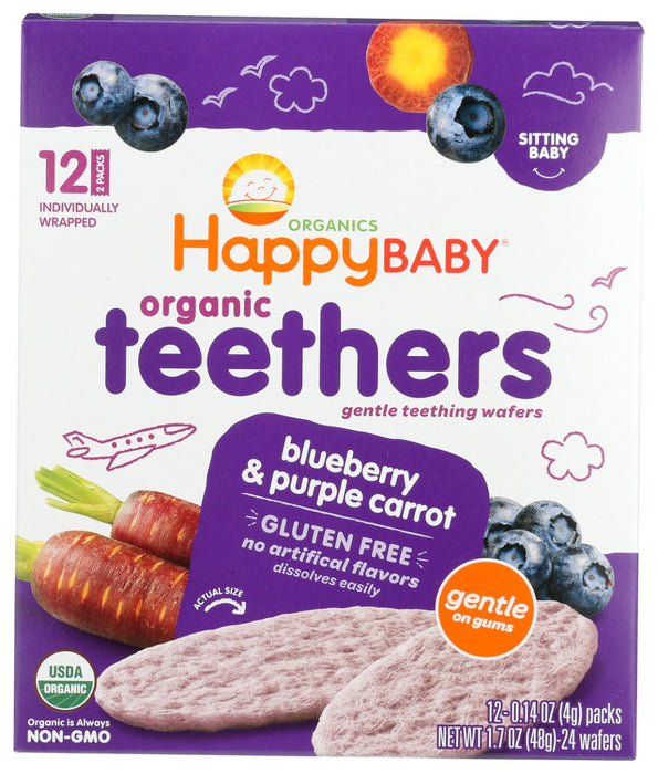HAPPY BABY: Blueberry and Purple Carrot Teethers, 1.7 oz