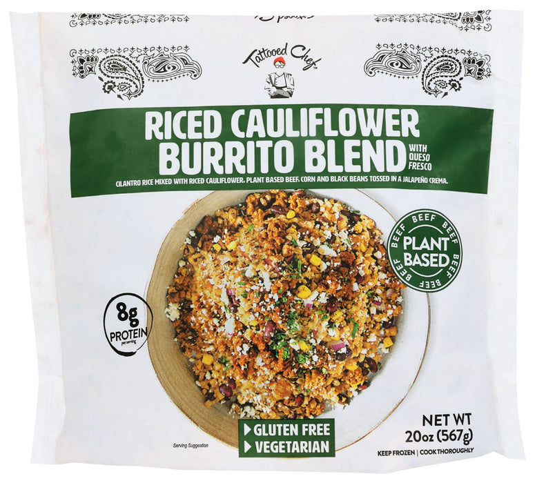 TATTOOED CHEF: Riced Cauliflower Burrito Blend, 20 oz