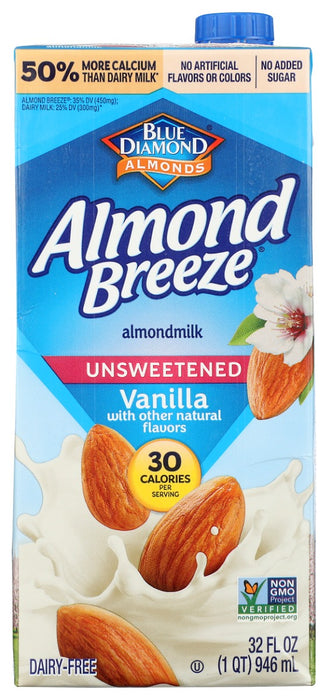 BLUE DIAMOND: Unsweetened Vanilla Almondmilk, 32 fo