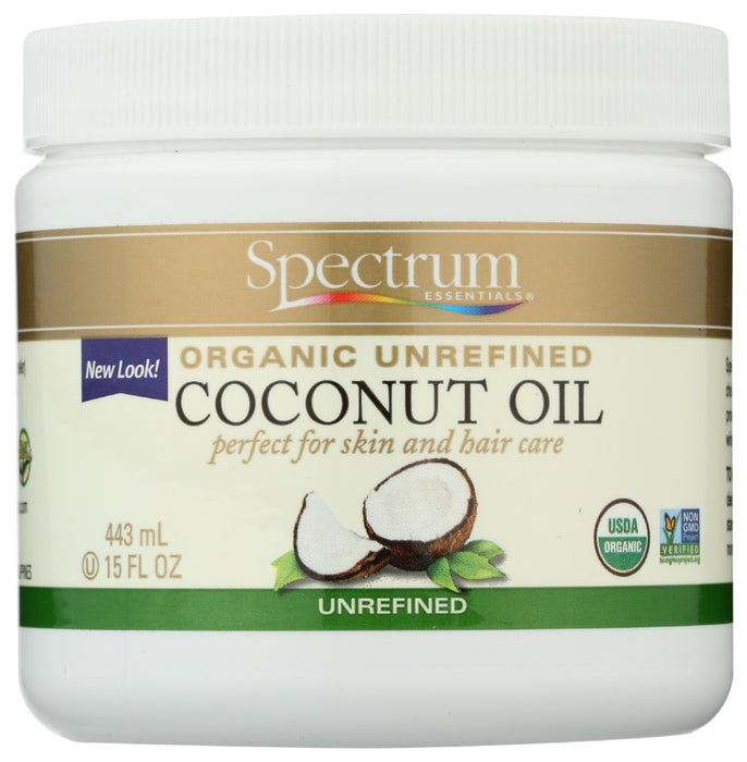 SPECTRUM NATURALS: Organic Coconut Oil Unrefined, 15 fo