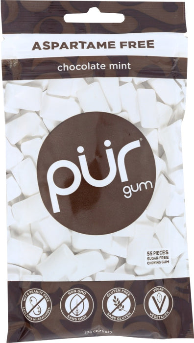 PUR: Chocolate Mint Gum 55Pc, 2.72 oz