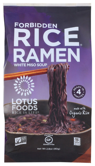 LOTUS FOODS: Forbidden Rice Ramen With White Miso Soup, 2.8 oz