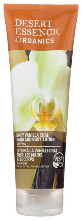 DESERT ESSENCE: Spicy Vanilla Chai Hand and Body Lotion, 8 fo