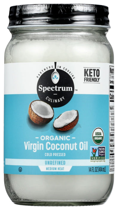 SPECTRUM NATURALS: Organic Virgin Coconut Oil Unrefined, 14 fo