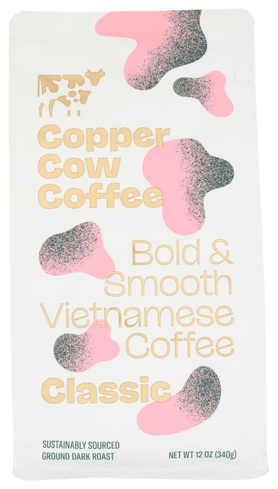 COPPER COW COFFEE: Classic Black Ground Coffee, 12 oz