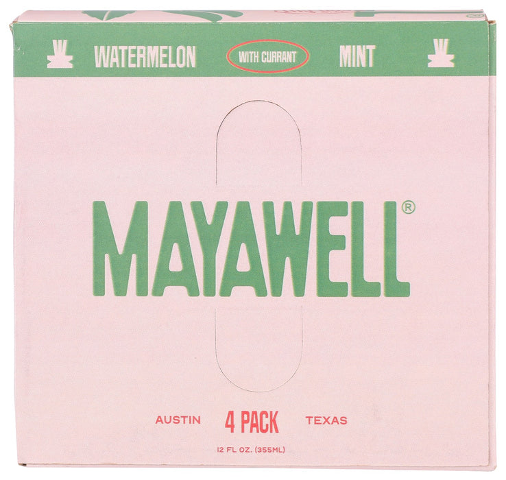 MAYAWELL: Watermelon Mint Prebiotic Soda 4Pk, 48 fo