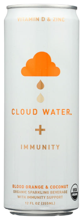 CLOUD WATER IMMUNITY: Blood Orange and Coconut Sparkling Water, 12 fo