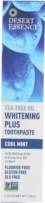DESERT ESSENCE: Tea Tree Oil Whitening Plus Toothpaste Cool Mint, 6.25 oz