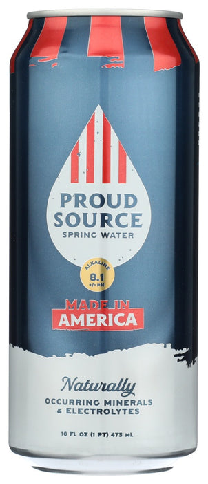 PROUD SOURCE: Made In America Alkaline Spring Water Can, 16 fo