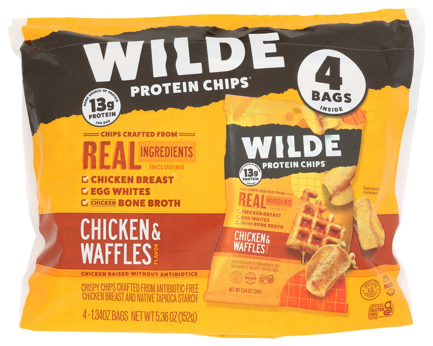 WILDE SNACKS: Chicken Waffles Chips 4Pk, 5.4 oz