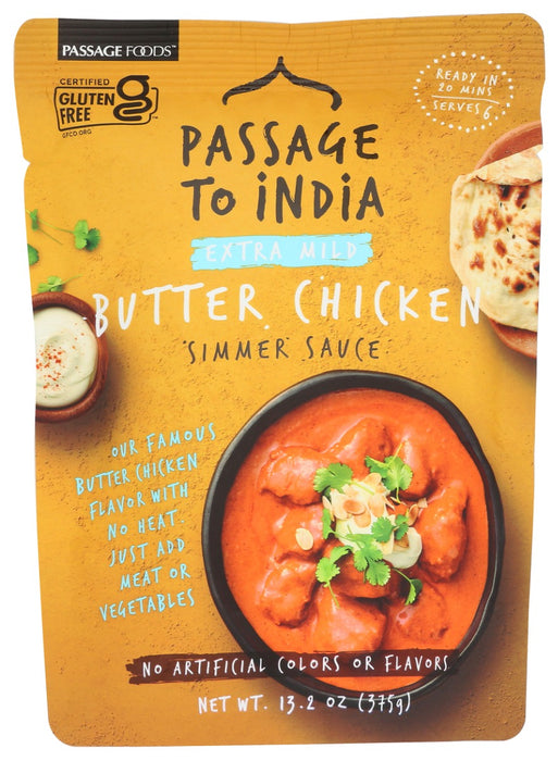 PASSAGE FOODS: Extra Mild Butter Chicken Simmer Sauce, 13.2 oz