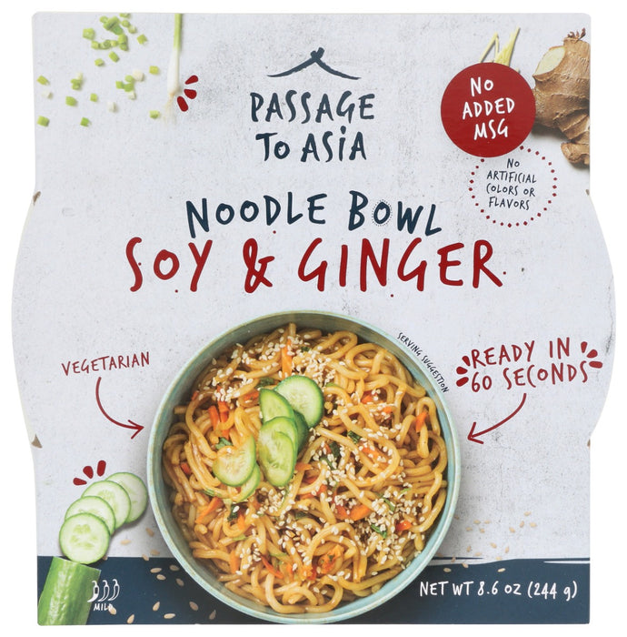 PASSAGE FOODS: Soy and Ginger Noodle Bowl, 8.6 oz