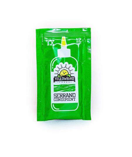 YELLOWBIRD SAUCE: Serrano Condiment Single Serve Packet 200Ct, 12 gm