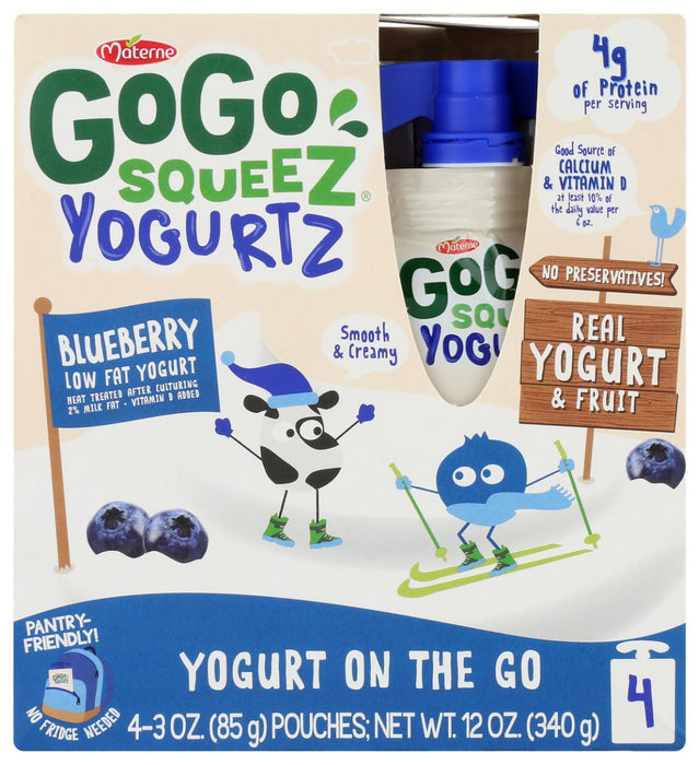 GOGO SQUEEZ: Blueberry Yogurtz 4Pk, 12 oz