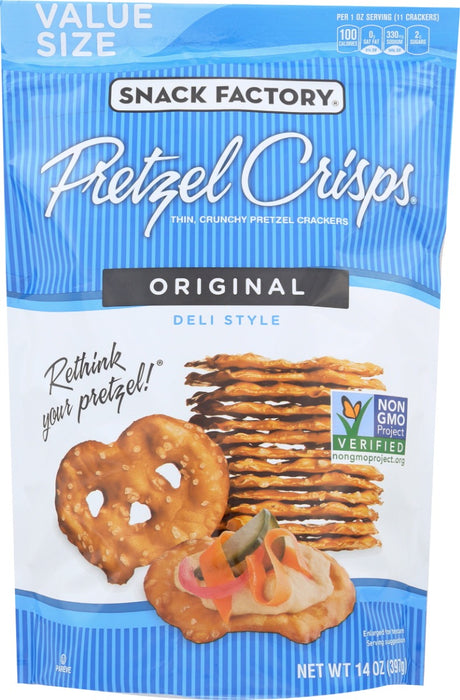 SNACK FACTORY: Original Pretzel Crisps, 14 oz